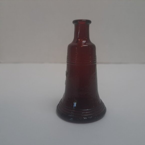 Wheaton NJ Liberty Bell Miniature Red Glass Bottle Collectible Vintage Embossed - Picture 3 of 11